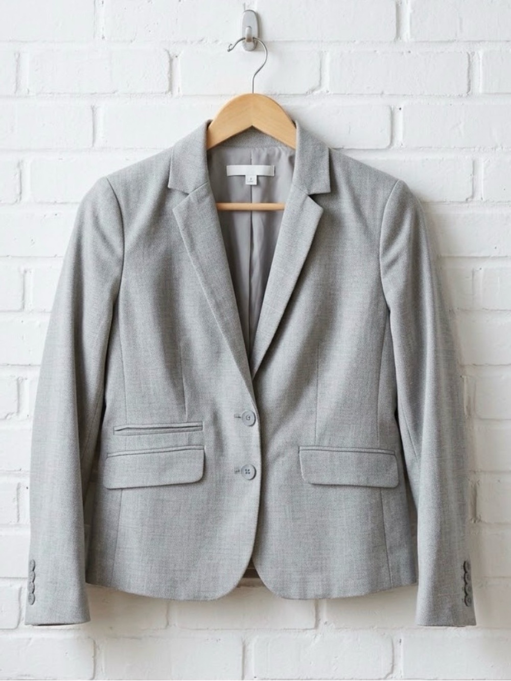 New York & Company Light Gray Tailored Blazer